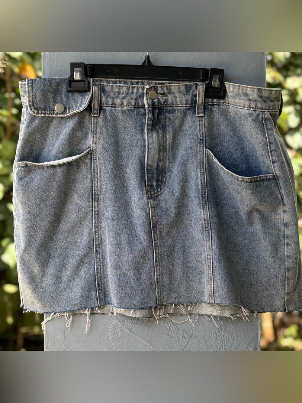 SHEIN Light Blue Washed Denim Mini Skirt